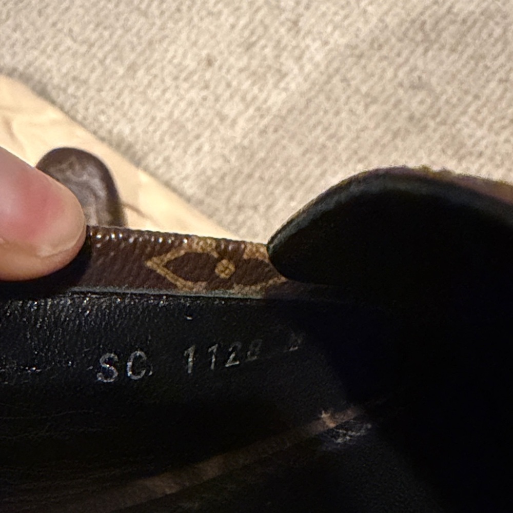 Louis Vuitton Dark Brown Monogram Loafers with Gold Accent - Picture 4 of 5